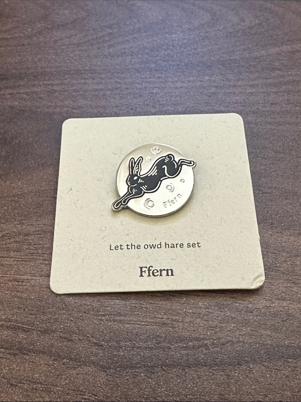 Ffern Black and Silver Hare Brooch